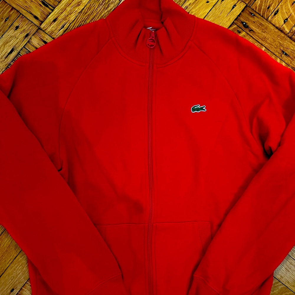 Lacoste red zip sweater